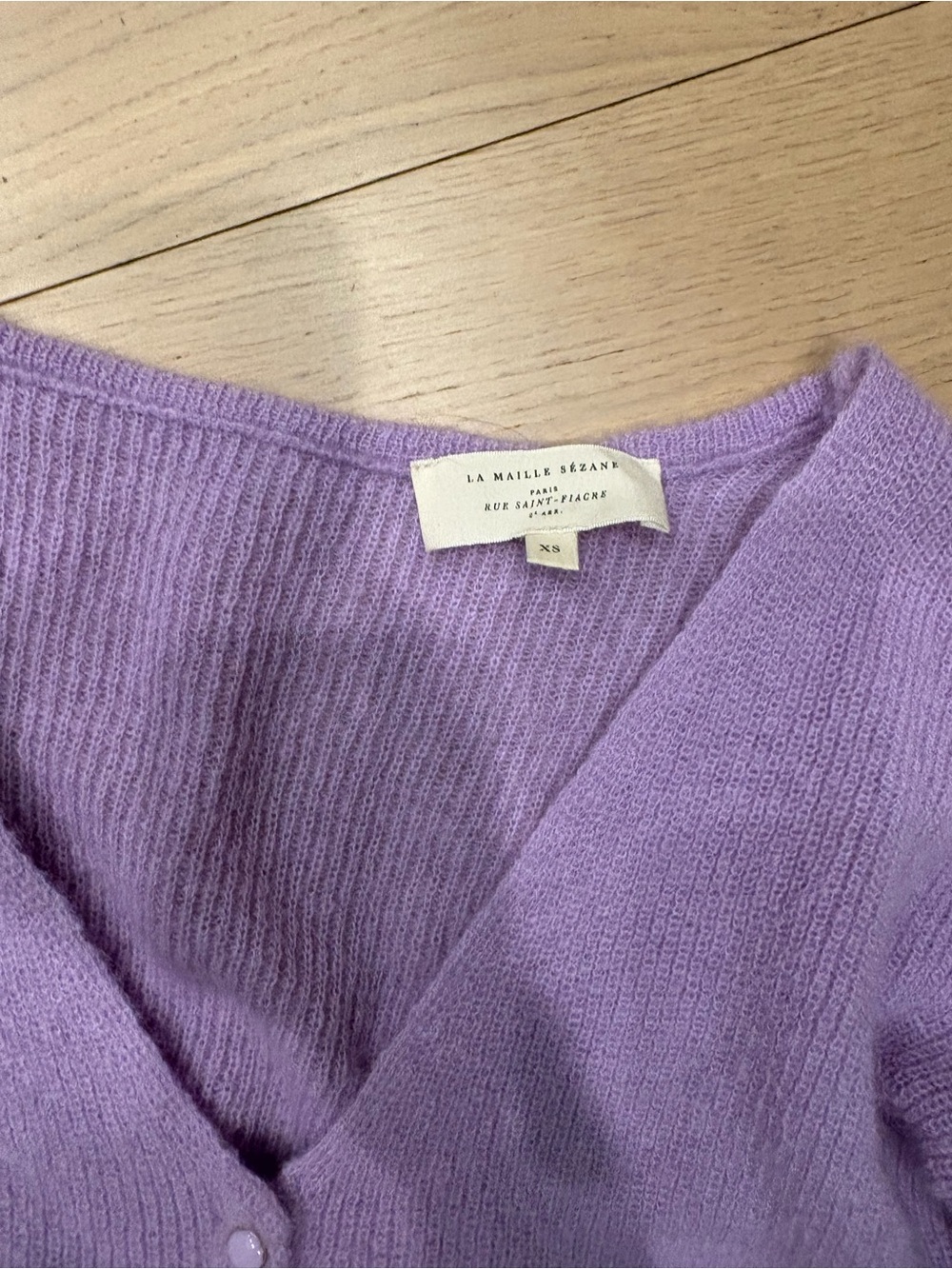 Sezane V-Neck Knit Cardigan Sweater - Picture 3 of 6